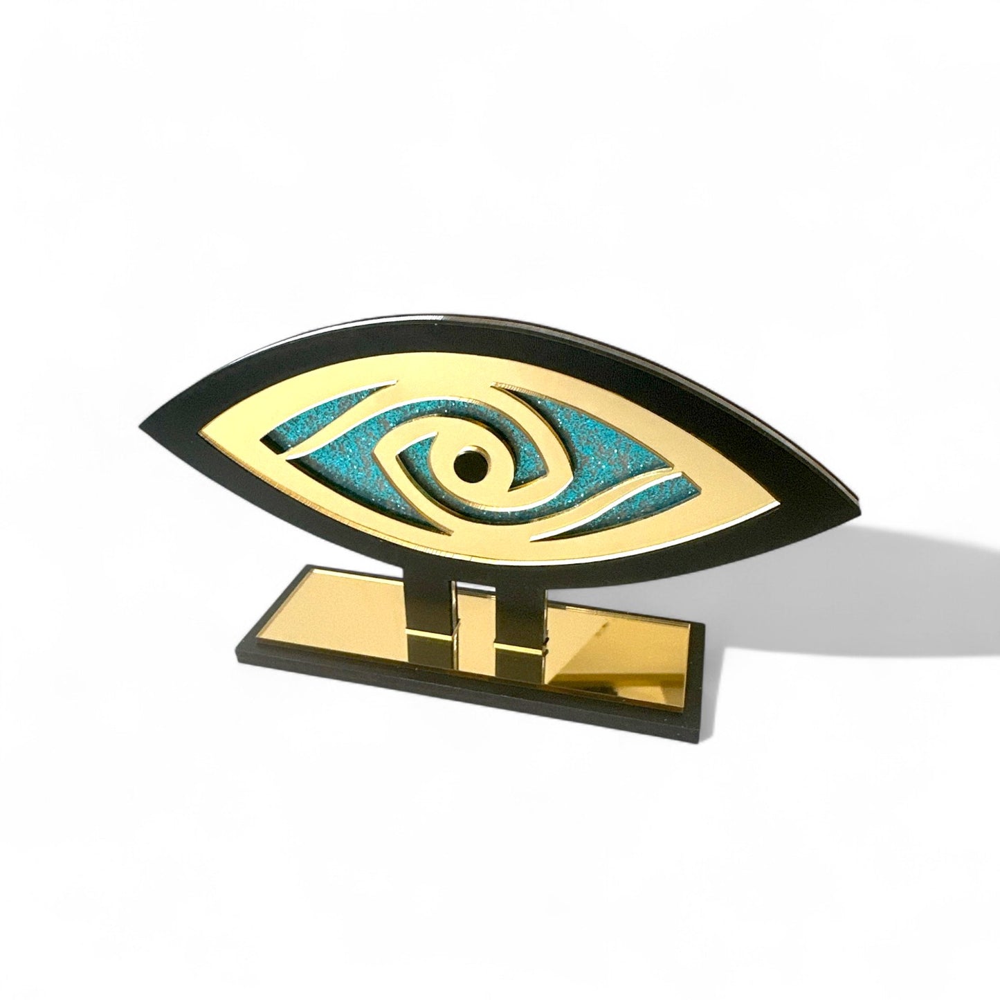 Γούρι χονδρικής plexiglass μάτι με στρας και χρυσό καθρέφτη – So Cute by Dimi