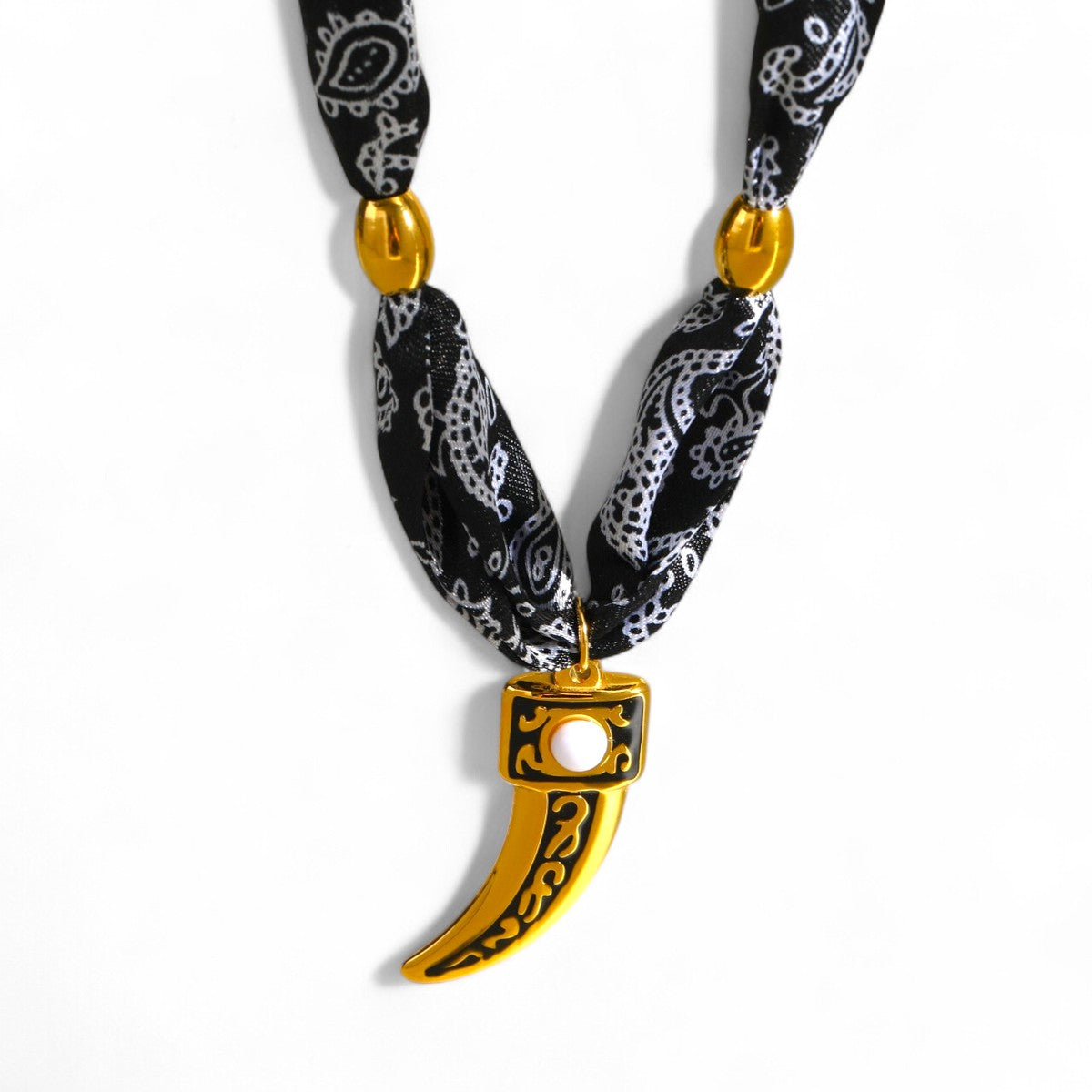 Κολιέ Chili Luxe από ατσάλι με επιχρύσωση & scarf κορδόνι – Χονδρική So Cute by Dimi