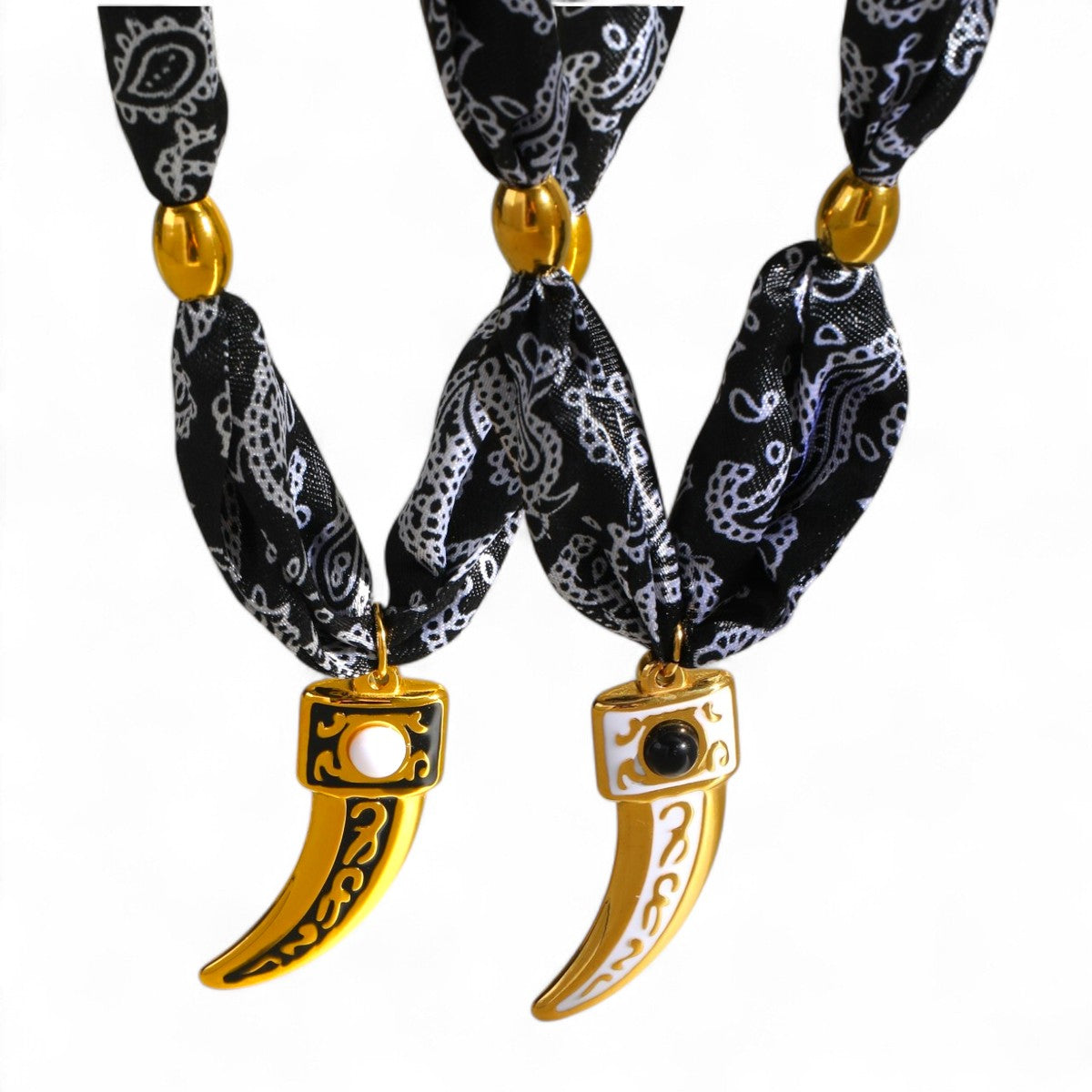 Κολιέ Chili Luxe από ατσάλι με επιχρύσωση & scarf κορδόνι – Χονδρική So Cute by Dimi