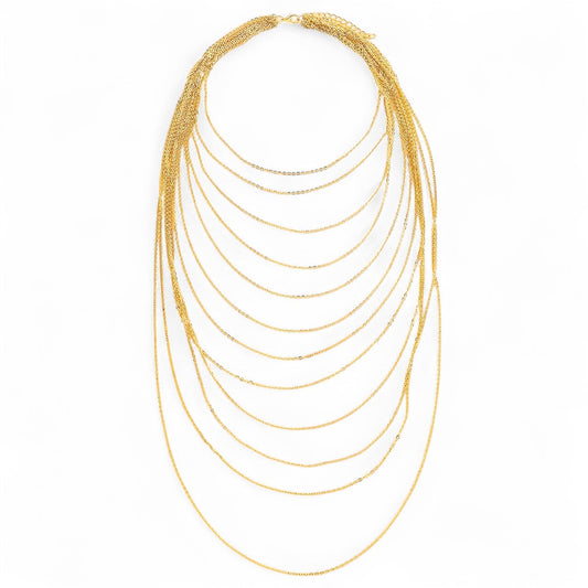 Κολιέ multi–layered chains χρυσό – Χονδρική So Cute by Dimi