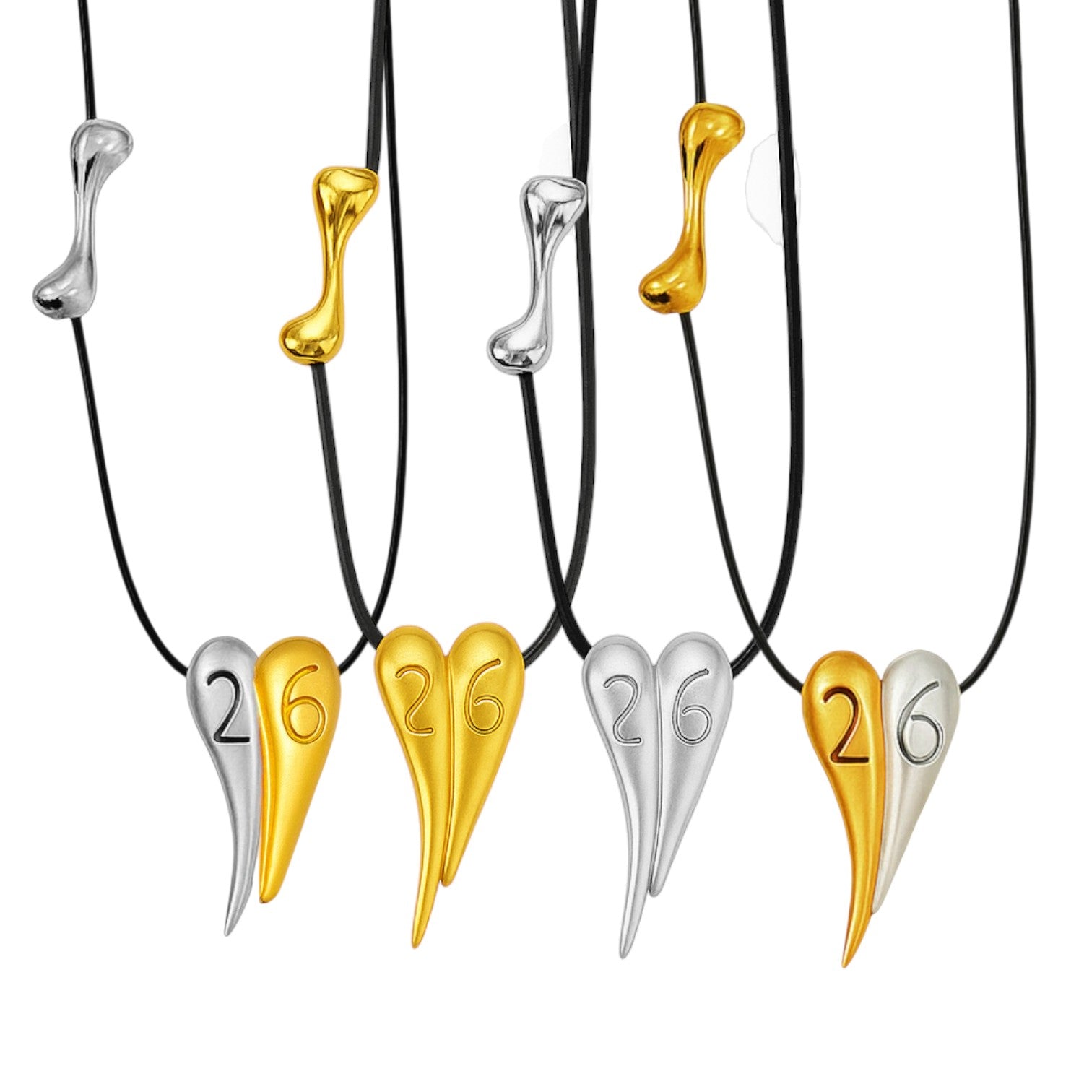 Κολιέ γούρι 2026 διπλή καρδιά χονδρική – So Cute by Dimi