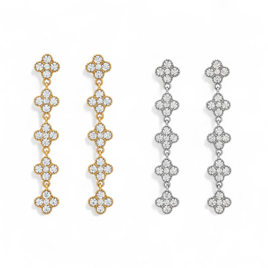 Ατσάλινα σκουλαρίκια Crystal Cross με σταυρούς από ζιργκόν So Cute by Dimi