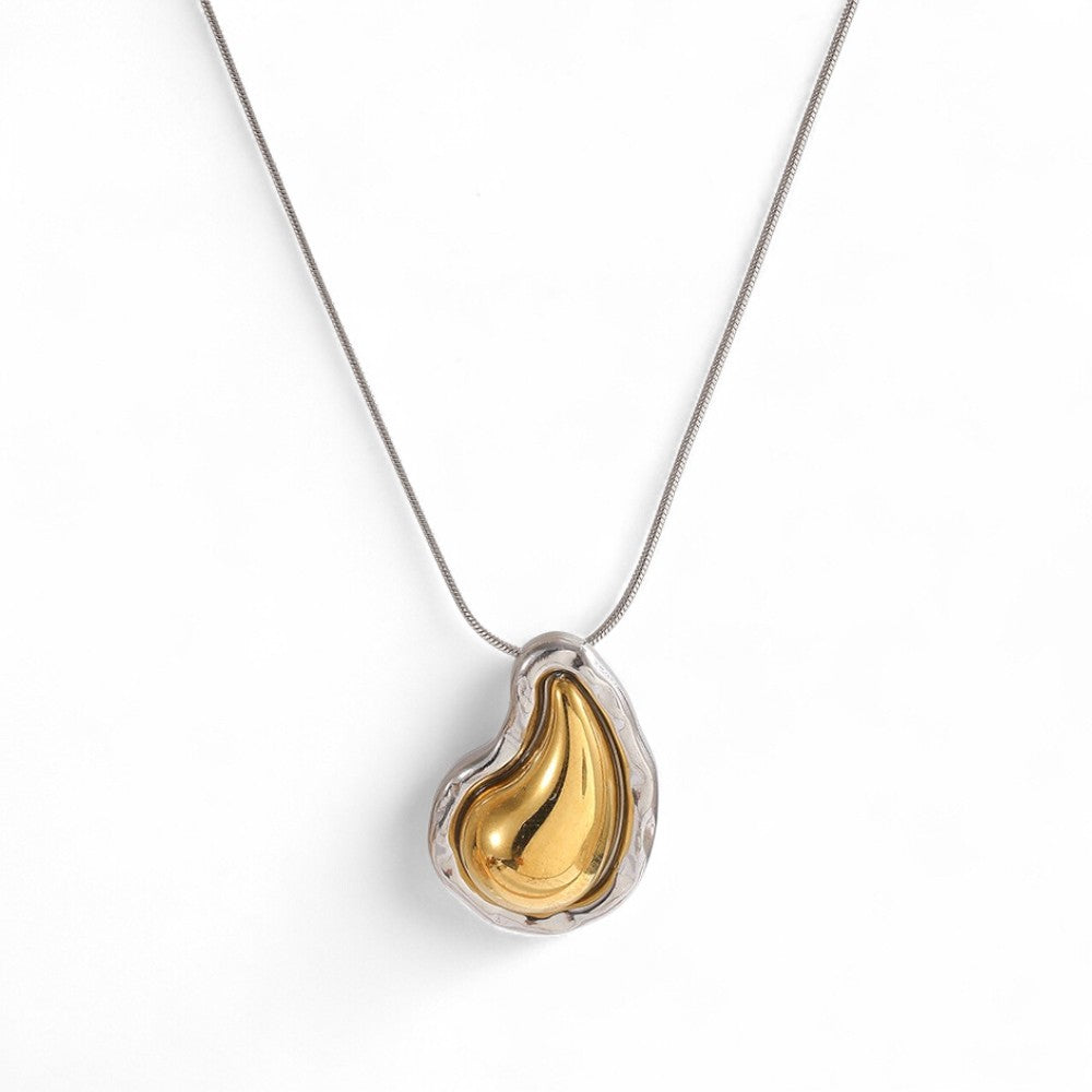 💎🕒 Liquid Drop Pendant – Κολιέ Σταγόνα από Ατσάλι