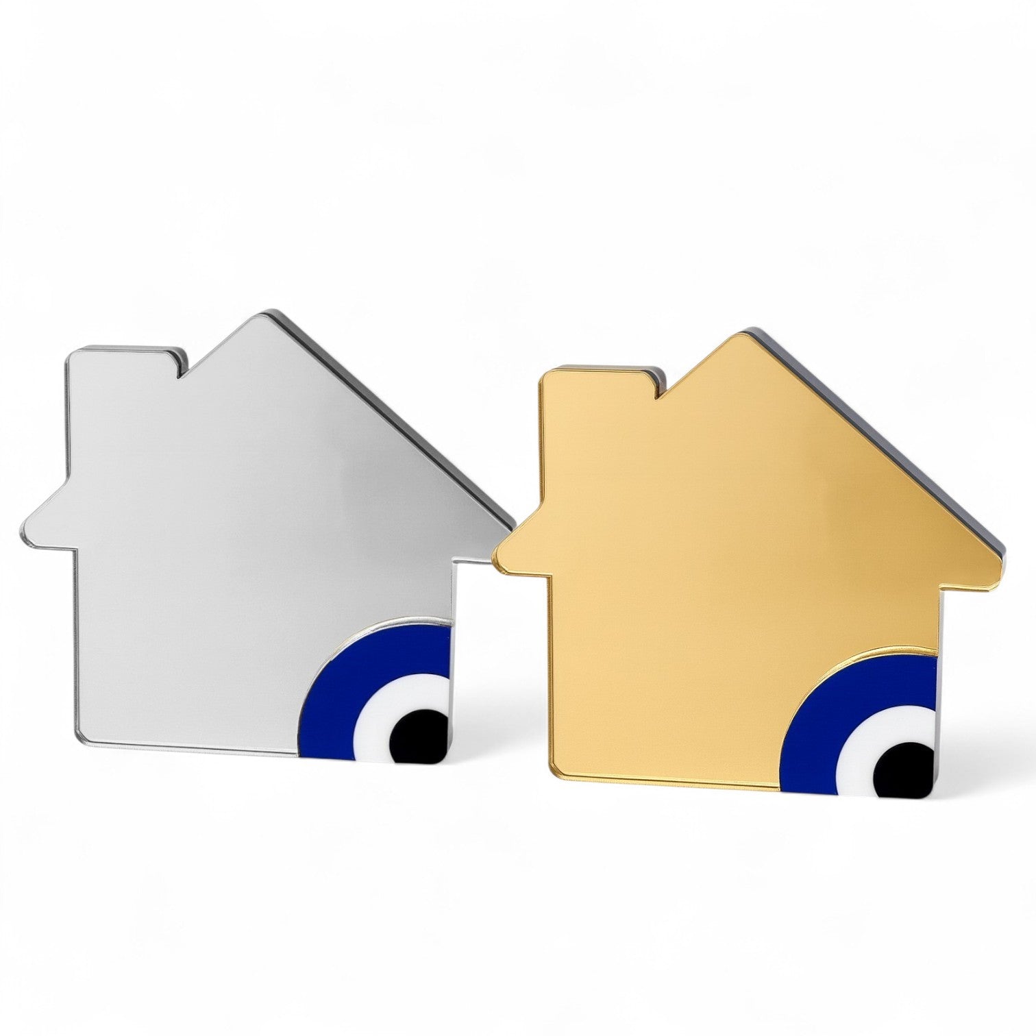 Χονδρικό γούρι σπίτι με μάτι από plexiglass καθρέφτη σε χρυσό & ασημί – So Cute by Dimi