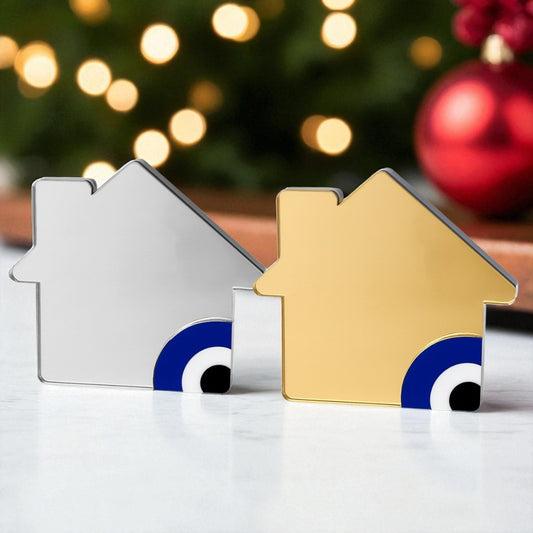 Χονδρικό γούρι σπίτι με μάτι από plexiglass καθρέφτη σε χρυσό & ασημί – So Cute by Dimi