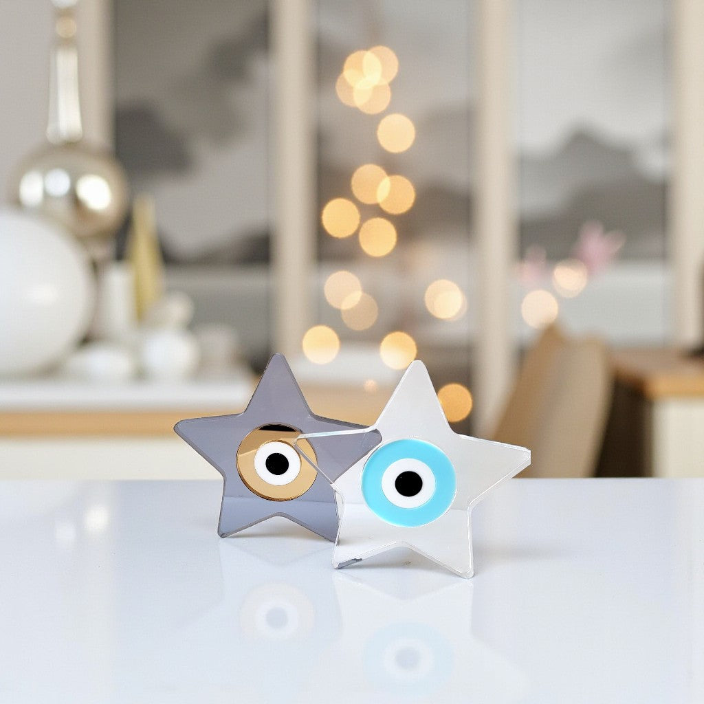 Γούρι plexiglass αστέρι με μάτι – Χονδρική So Cute by Dimi