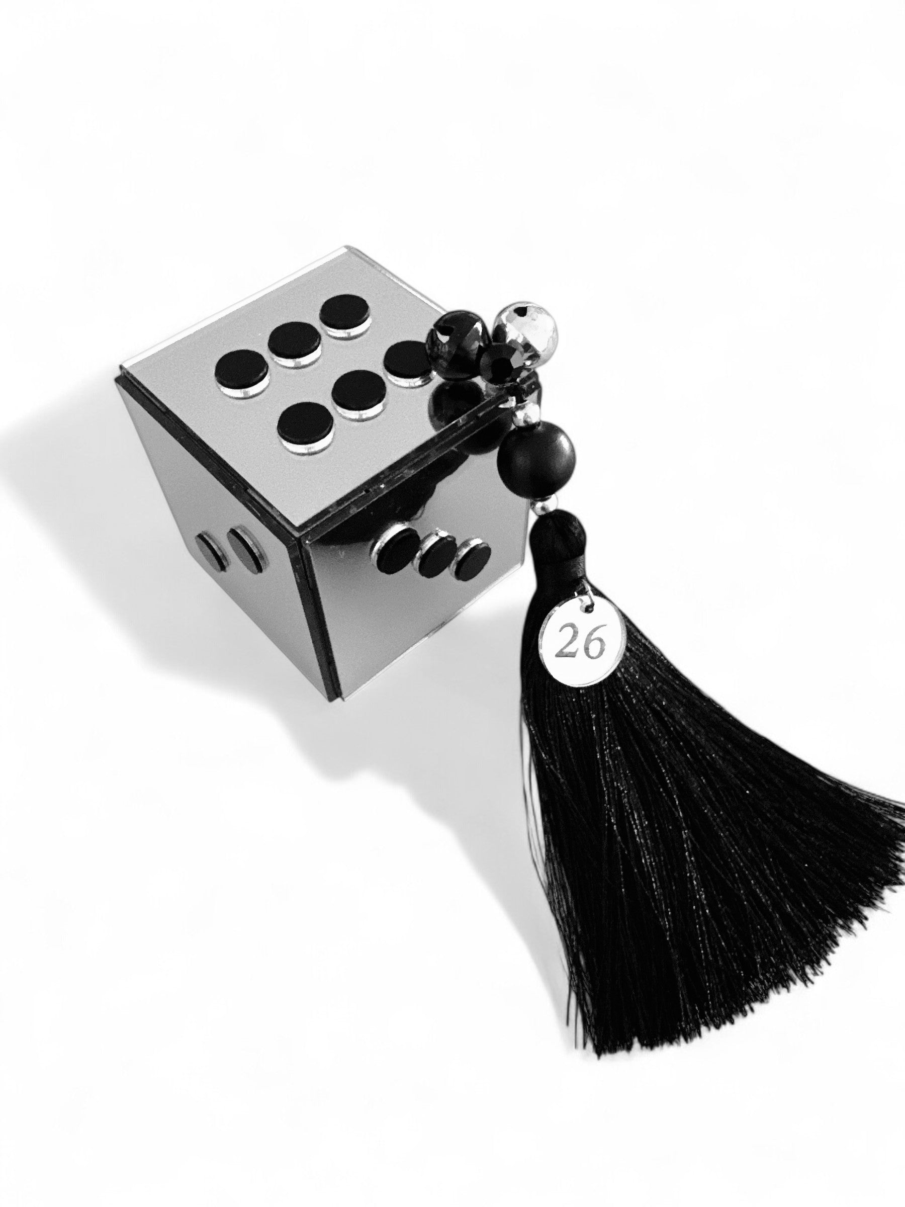 Επιτραπέζιο γούρι Ζάρι plexiglass ασημί καθρέφτη – Χονδρική So Cute by Dimi