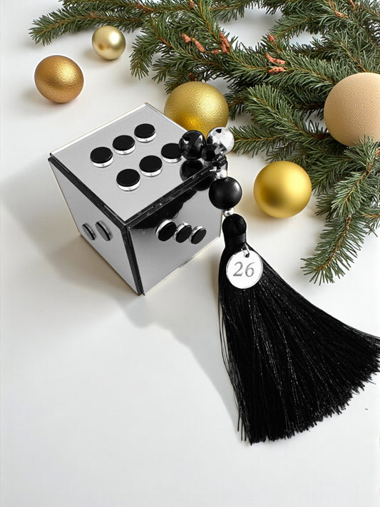 Επιτραπέζιο γούρι Ζάρι plexiglass ασημί καθρέφτη – Χονδρική So Cute by Dimi