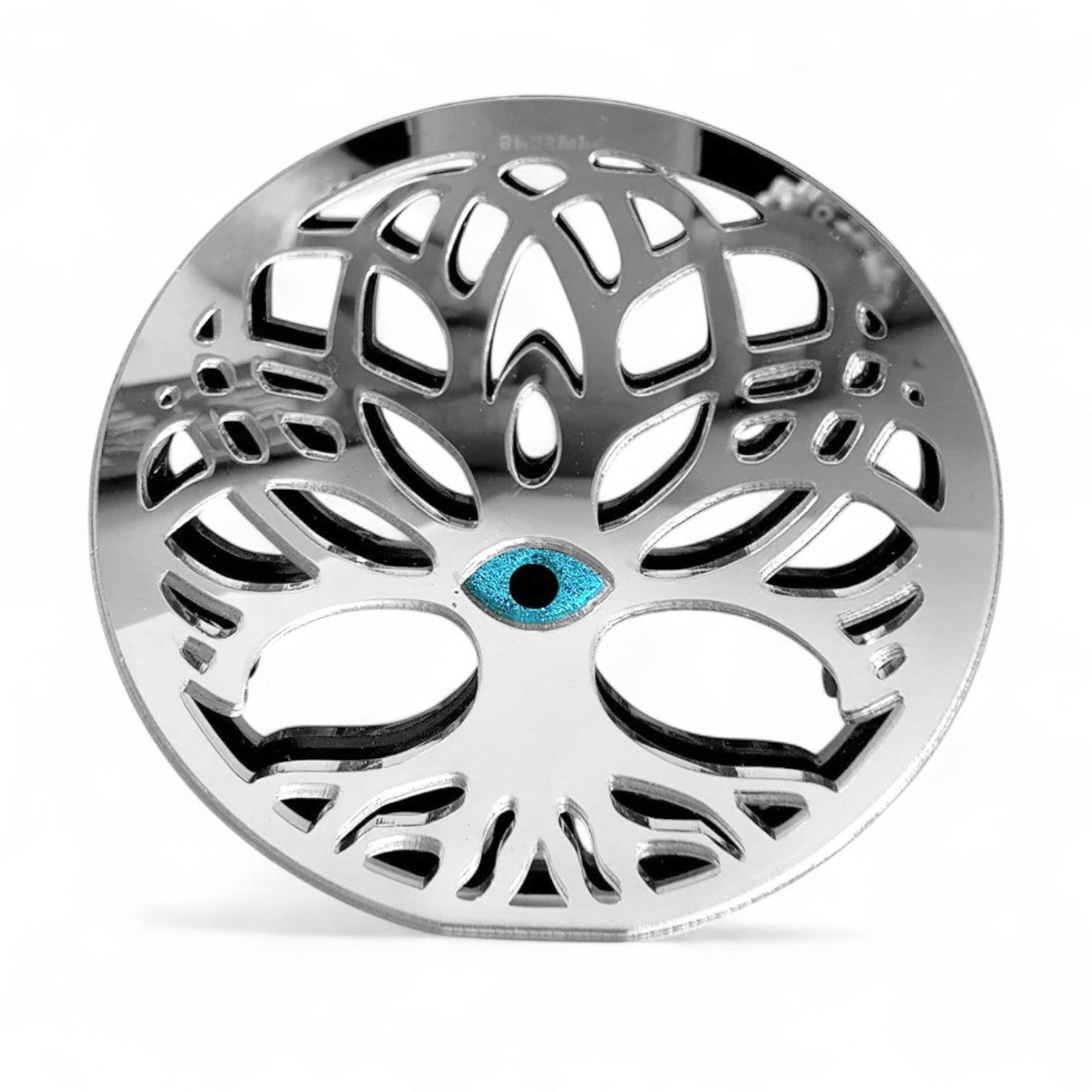 Επιτραπέζιο γούρι δέντρο ζωής από ασημί plexiglass καθρέφτη με μάτι – Χονδρική So Cute by Dimi