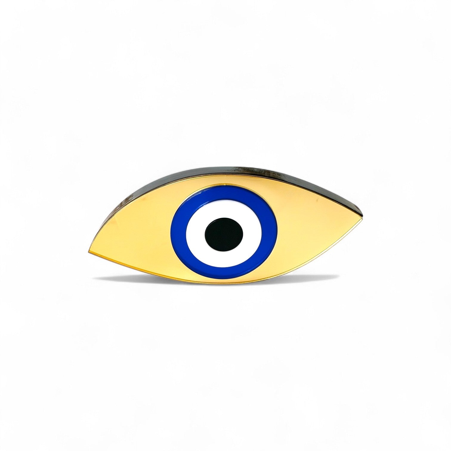 Χειροποίητο γούρι μάτι οβάλ λοξό από plexiglass καθρέφτη χρυσό ή ασημί – So Cute by Dimi