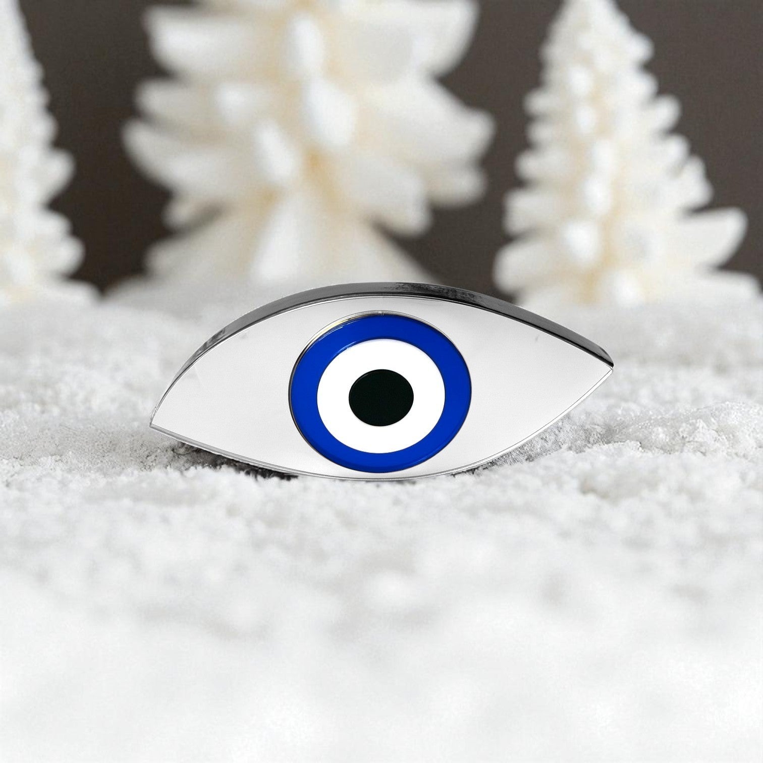 Χειροποίητο γούρι μάτι οβάλ λοξό από plexiglass καθρέφτη χρυσό ή ασημί – So Cute by Dimi