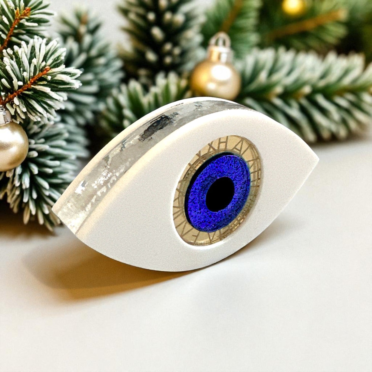 Μίνι γούρι μάτι plexiglass χονδρικής με χρυσή χάραξη ευχών – 2026