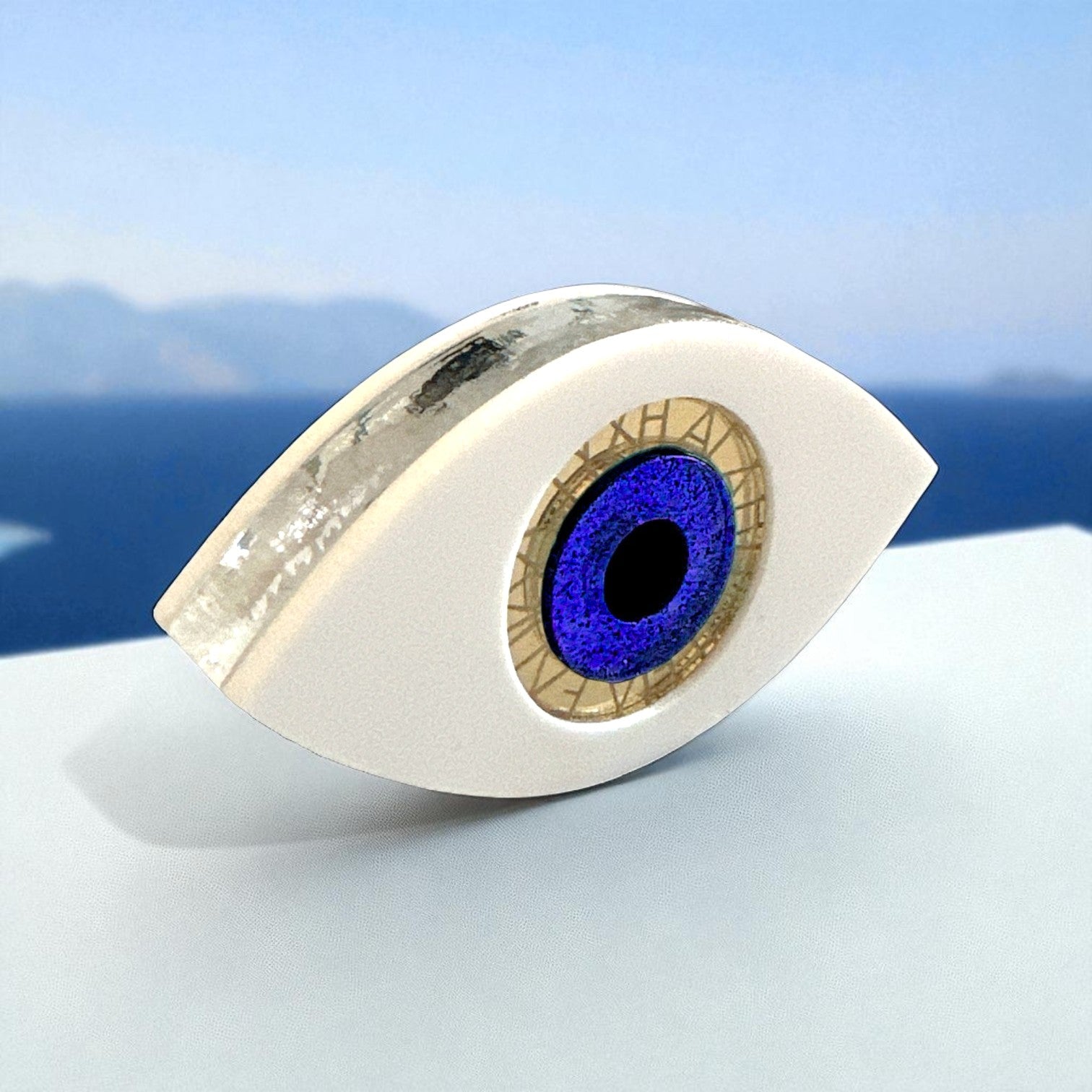 Μίνι γούρι μάτι plexiglass χονδρικής με χρυσή χάραξη ευχών – 2026