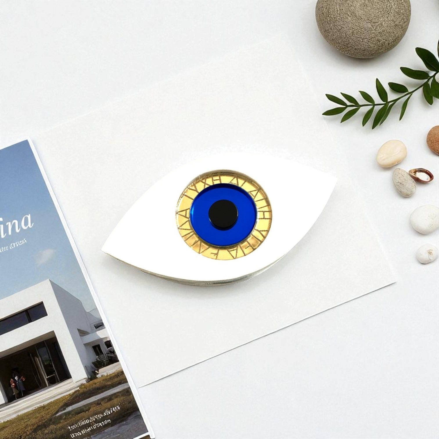 Μίνι γούρι μάτι plexiglass χονδρικής με χρυσή χάραξη ευχών – 2026