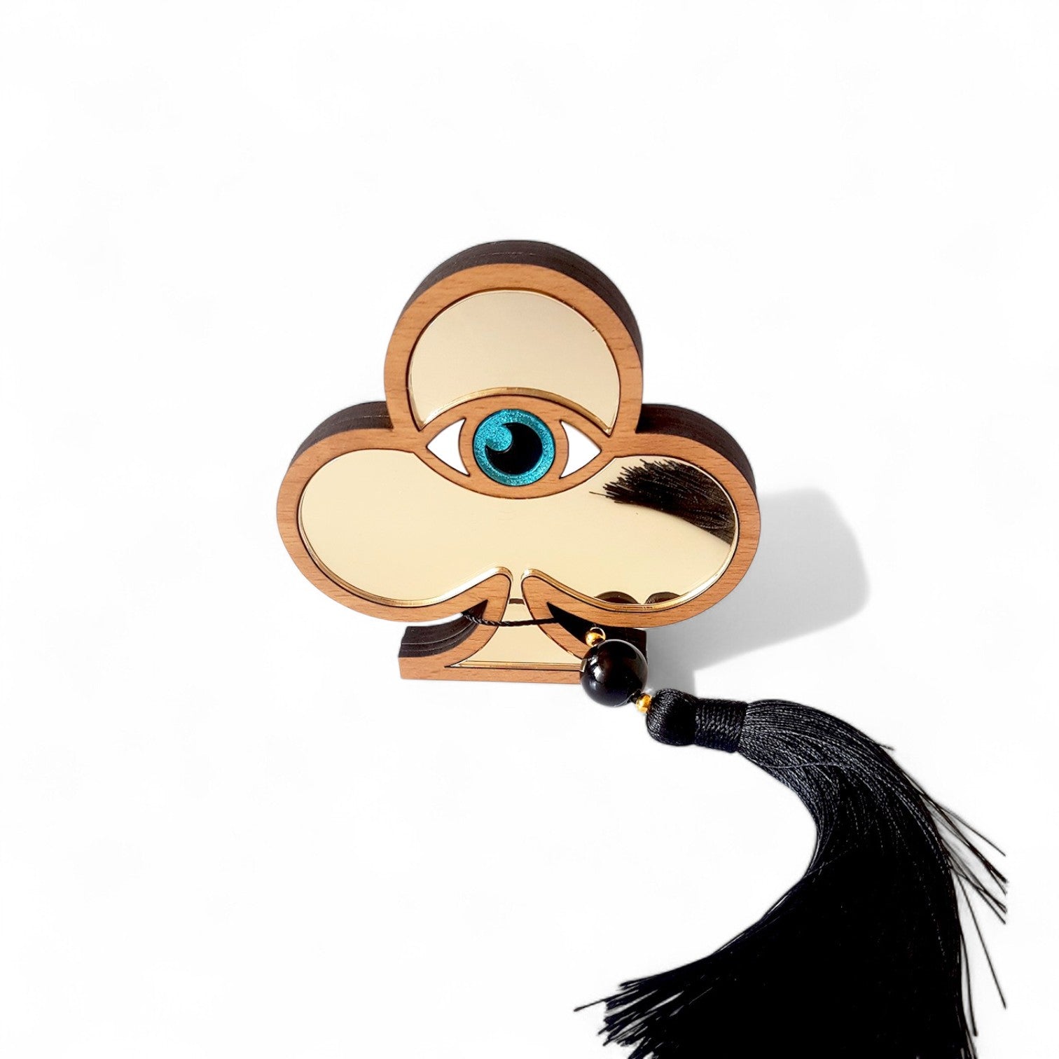Επιτραπέζιο γούρι σπαθί τράπουλας με μάτι plexiglass και μαύρη φούντα – Χονδρική So Cute by Dimi