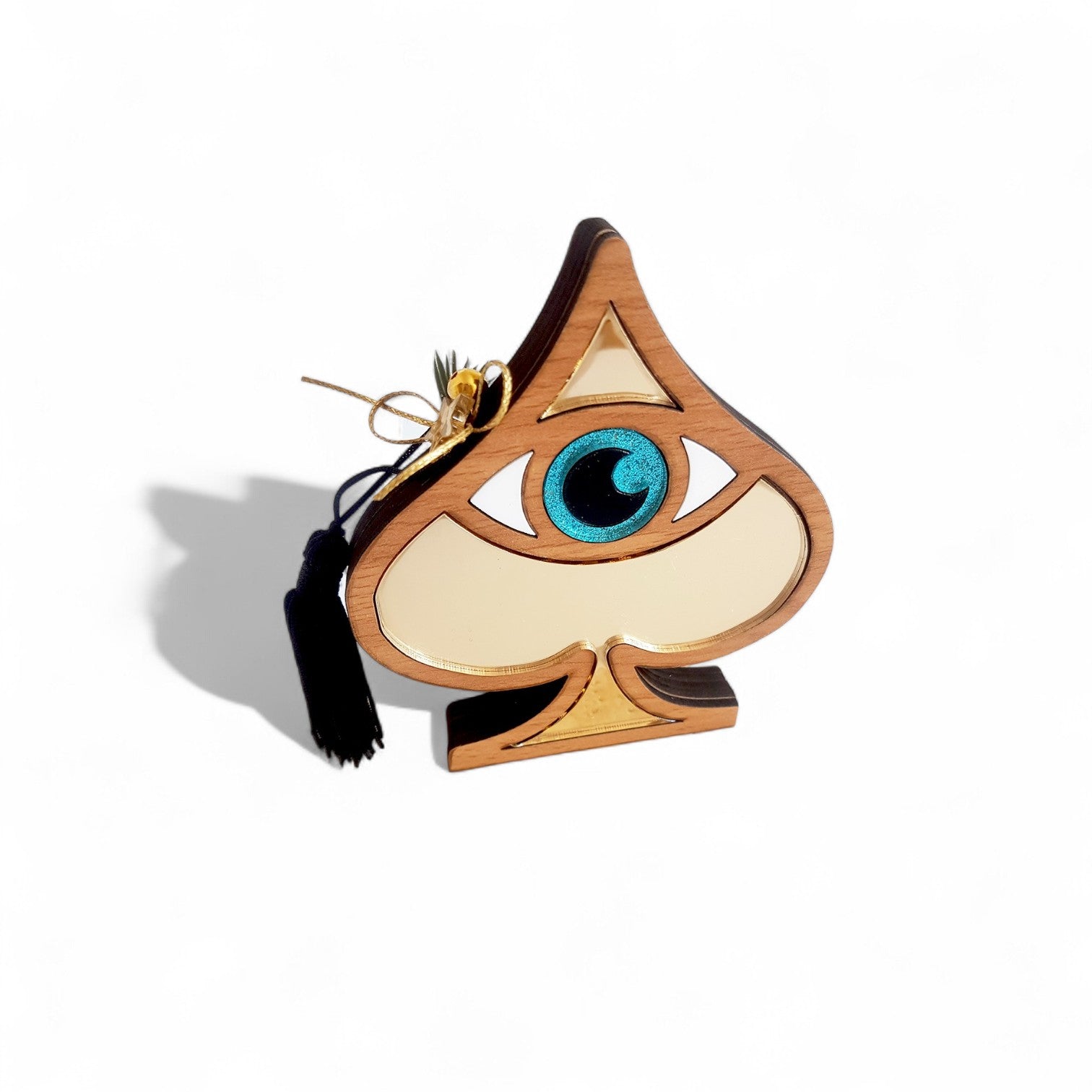 Επιτραπέζιο γούρι μπαστούνι τράπουλας με μάτι και φούντα – Χονδρική So Cute by Dimi