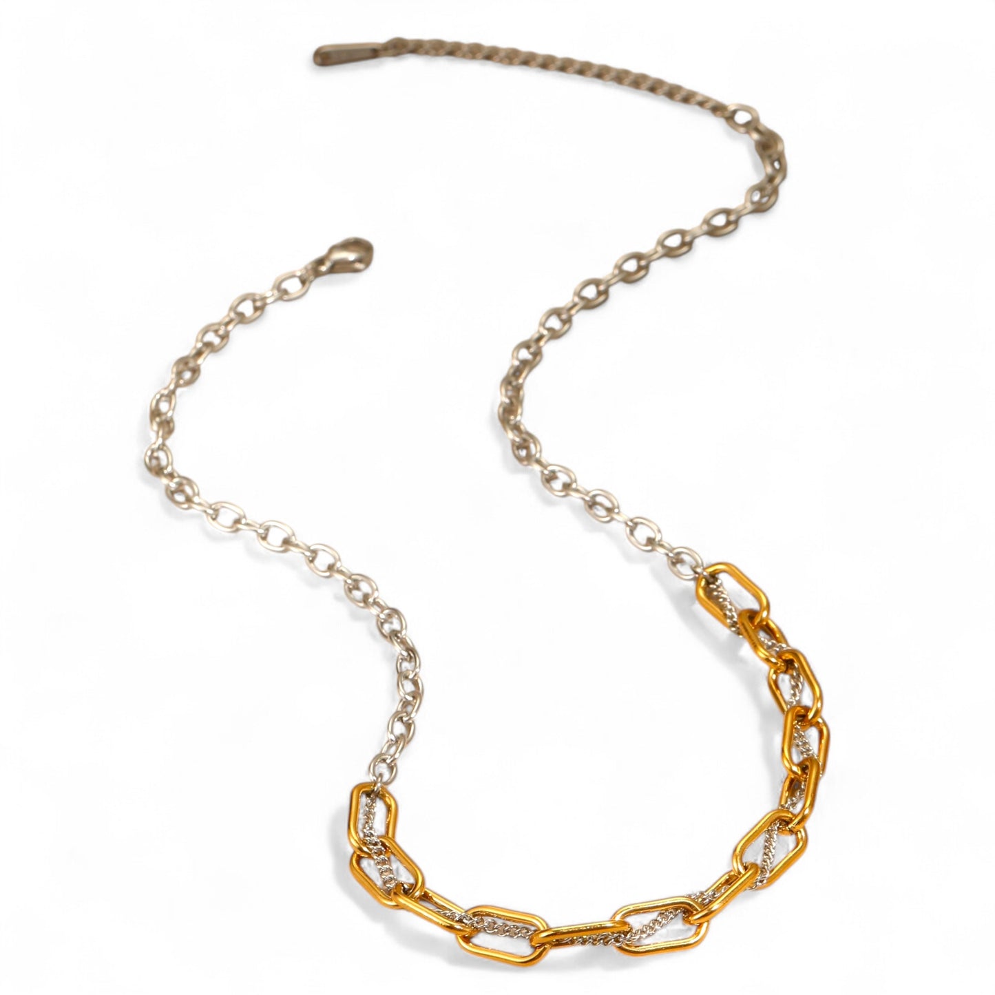 Κολιέ chain link διχρωμίας  από ατσάλι – Χονδρική So Cute by Dimi