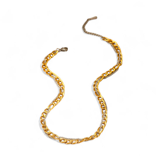 Κολιέ chunky chain διχρωμίας από ατσάλι – Χονδρική So Cute by Dimi