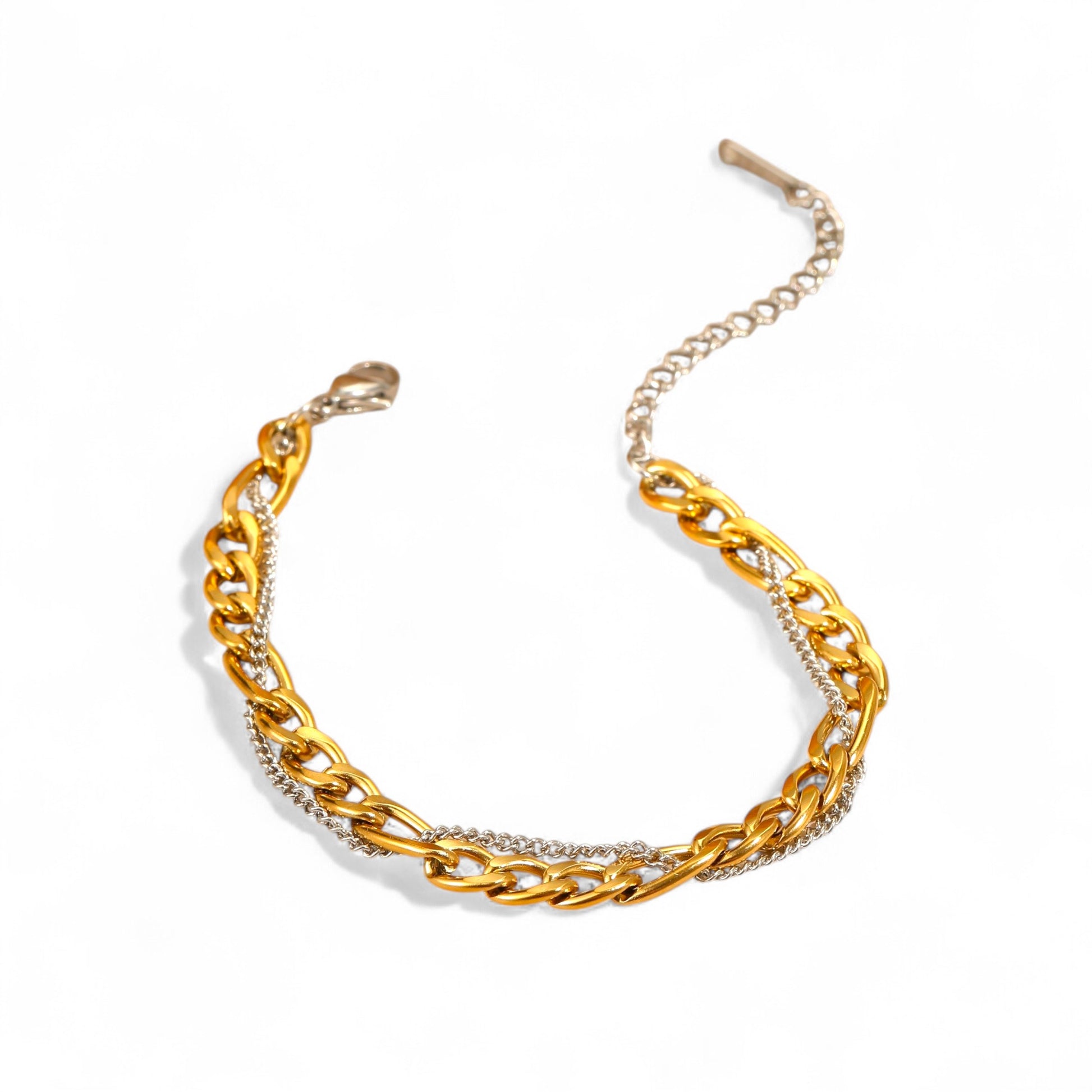 Βραχιόλι chunky chain διχρωμίας από ατσάλι – Χονδρική So Cute by Dimi