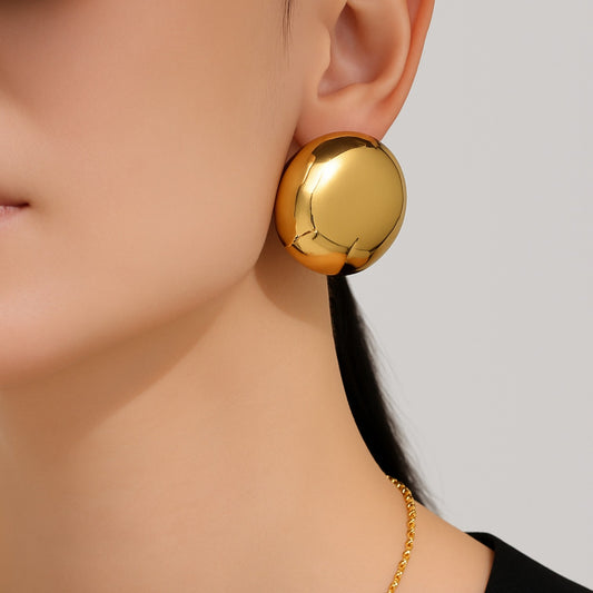 💎🕒 Mirror Round Statement Earrings