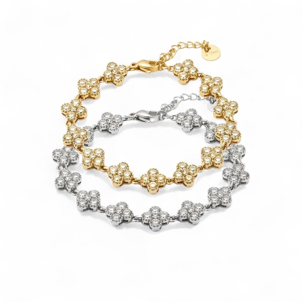 ⚡🚚 Crystal Cross Bracelet – Ατσάλινο Βραχιόλι με Ζιργκόν
