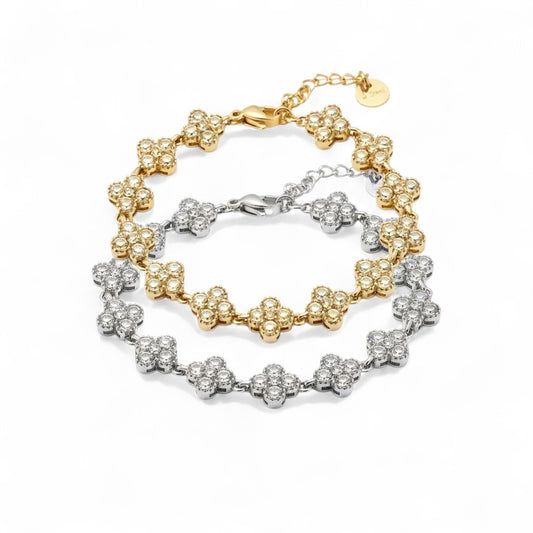 ⚡🚚 Crystal Cross Bracelet – Ατσάλινο Βραχιόλι με Ζιργκόν
