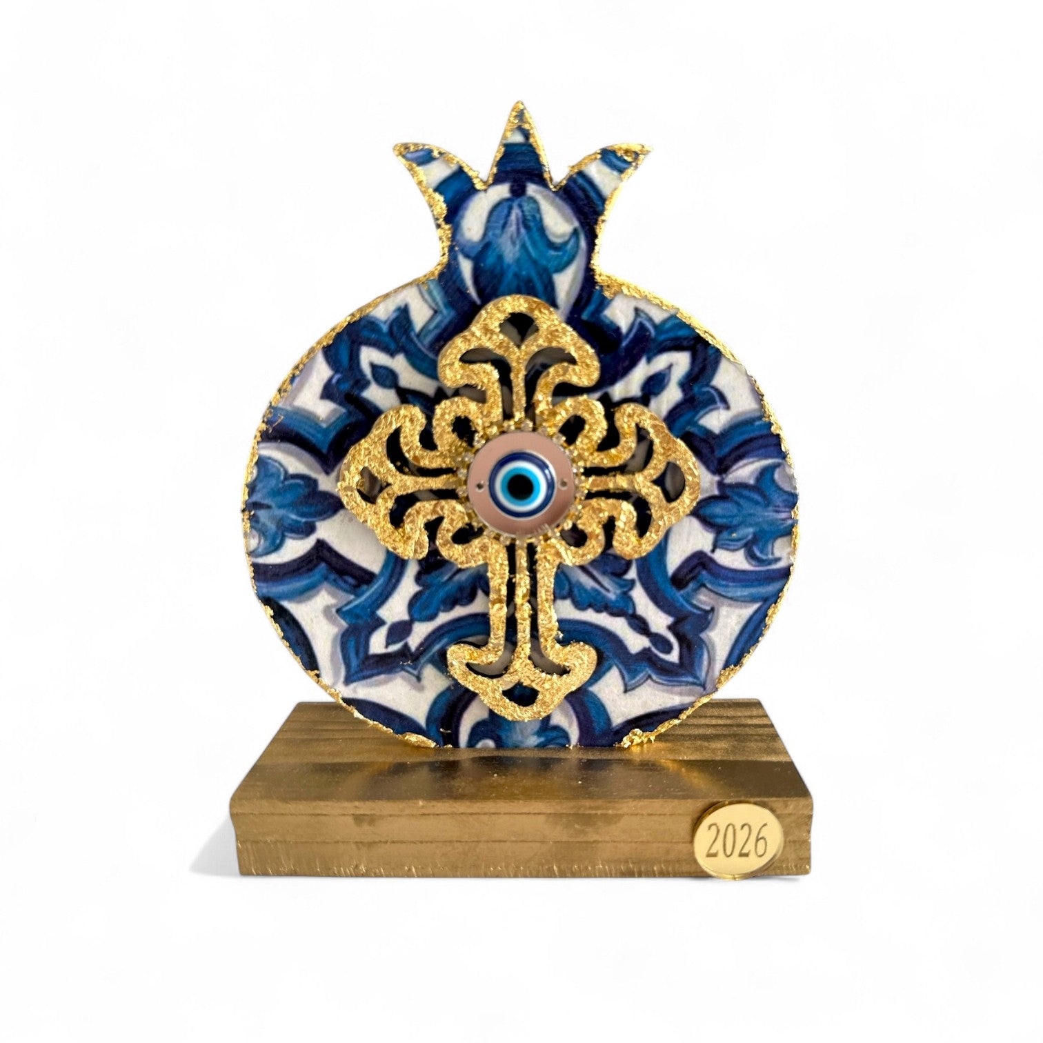 Γούρι 2026 ρόδι με σταυρό & μάτι – Greek Wishes Χονδρική So Cute by Dimi