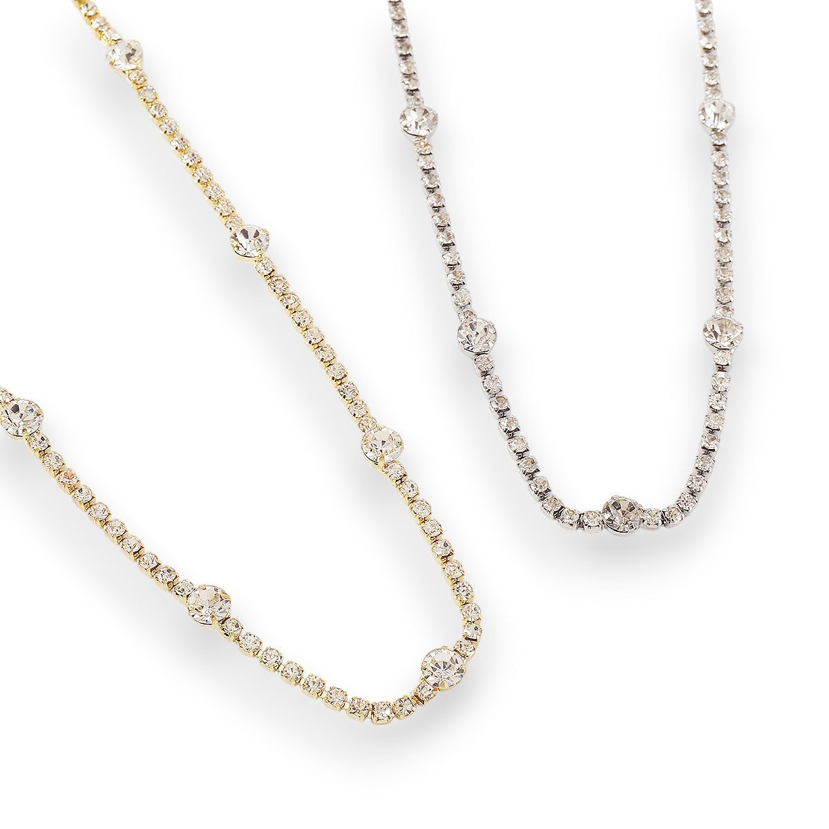 Choker κολιέ με rhinestones σε χρυσό και ασημί – Χονδρική So Cute by Dimi