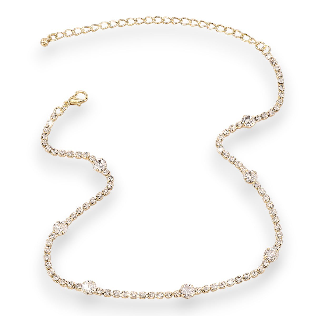 Choker κολιέ με rhinestones σε χρυσό και ασημί – Χονδρική So Cute by Dimi