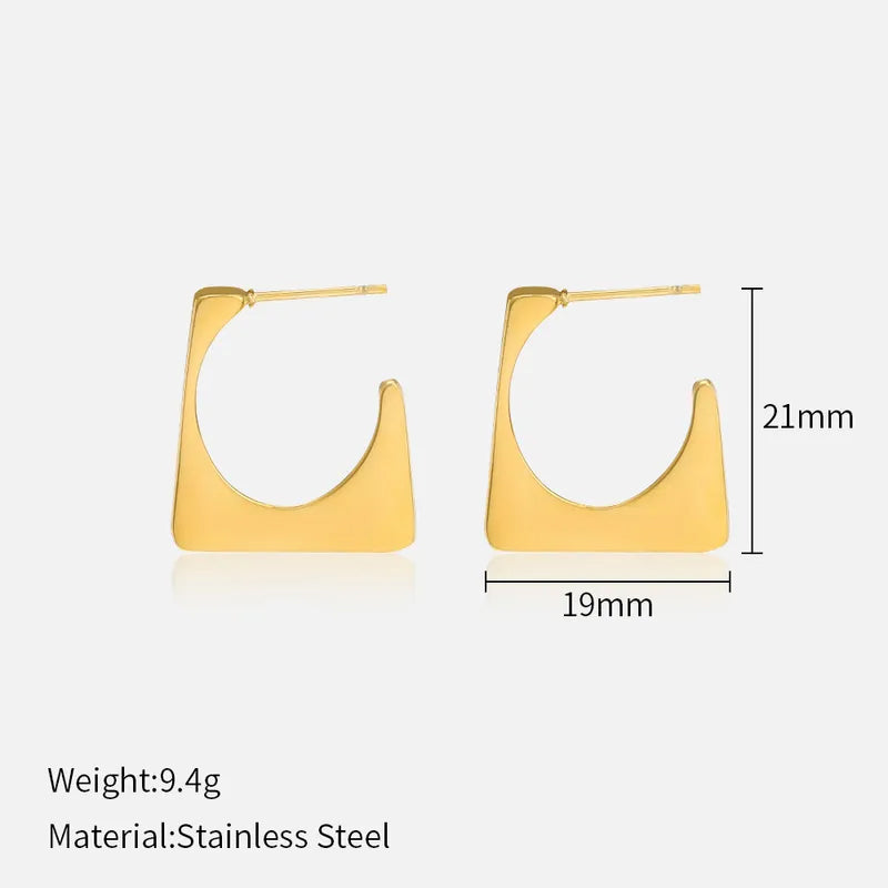 French Style steel earrings, pack of 1 pair (2pcs)