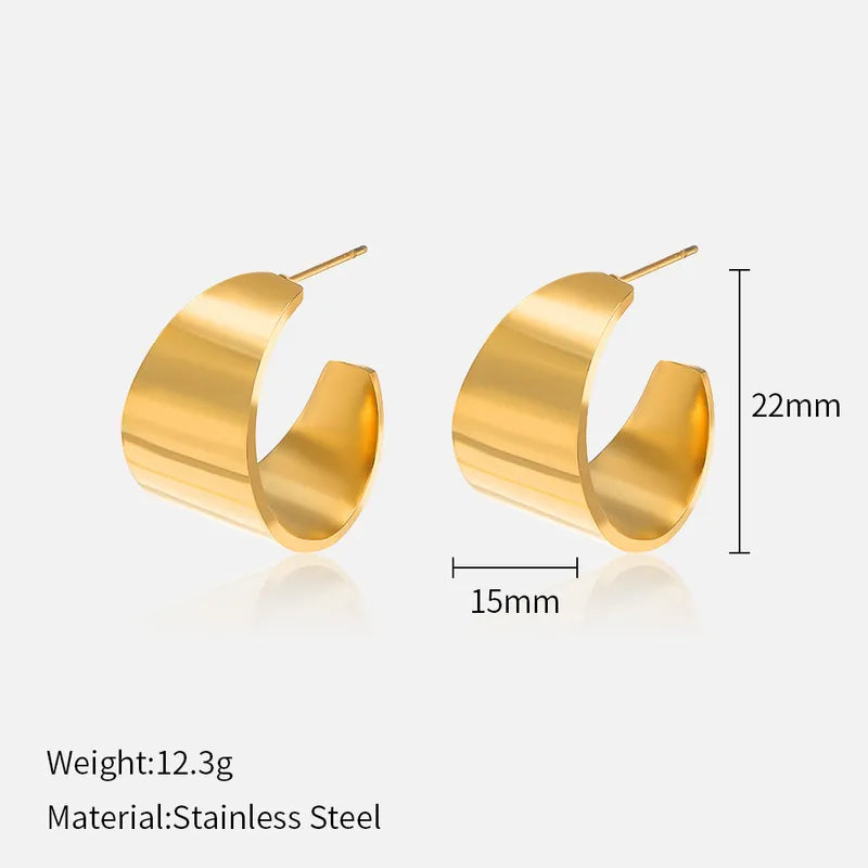 French Style steel earrings, pack of 1 pair (2pcs)