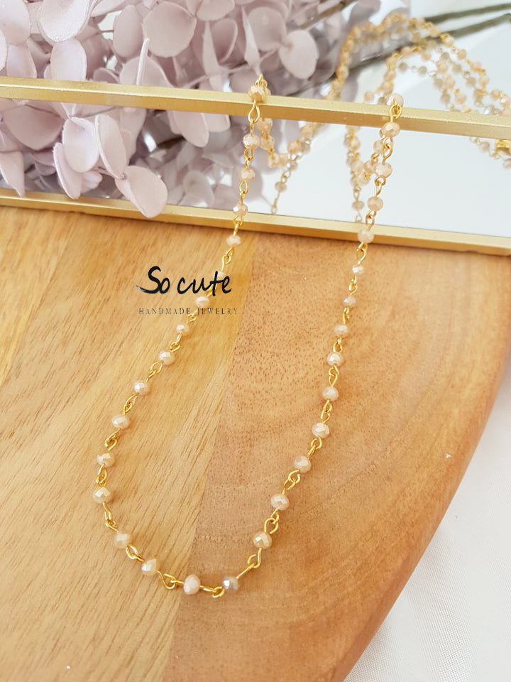 Basic κολιέ με αλυσίδα ροζάριο 80 εκατοστά