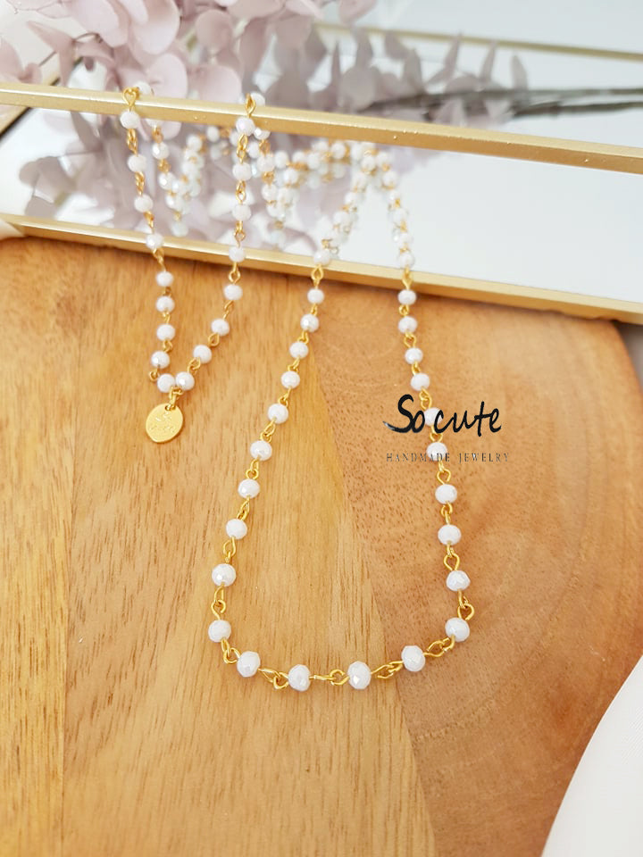 Basic κολιέ με αλυσίδα ροζάριο 80 εκατοστά