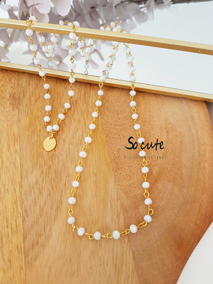 Basic κολιέ με αλυσίδα ροζάριο 80 εκατοστά