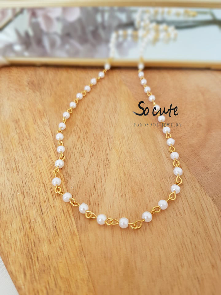 Basic κολιέ με αλυσίδα ροζάριο 80 εκατοστά