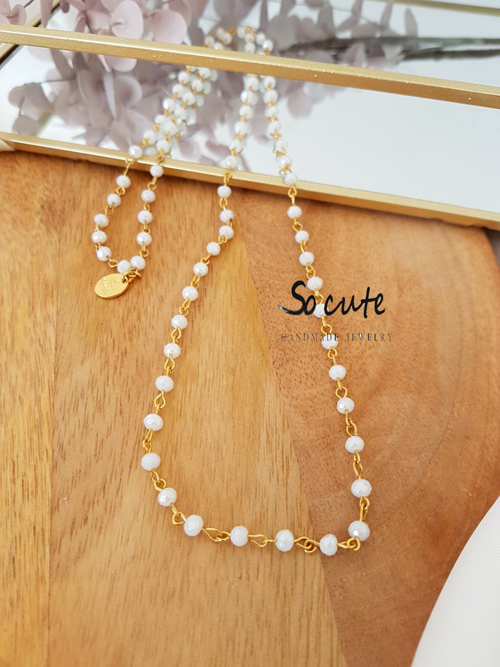 Basic κολιέ με αλυσίδα ροζάριο 80 εκατοστά