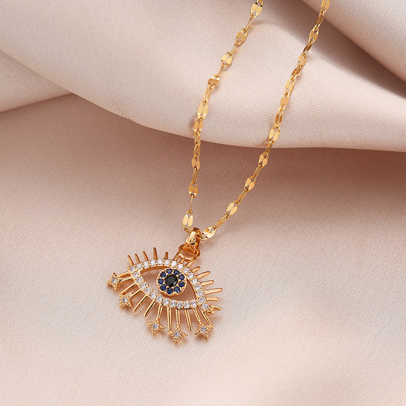 Vintage Style Eye Stainless Steel Pendant Necklace