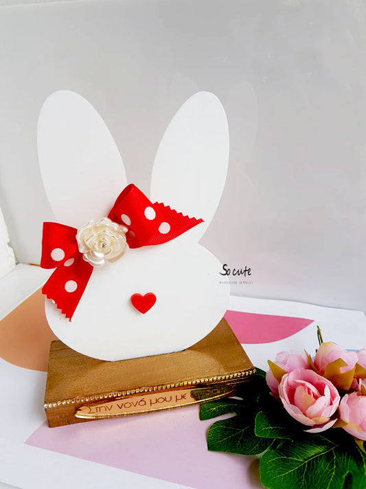 Επιτραπέζιο διακοσμητικό Κουνελάκι "στην νονά μου με αγάπη" - So Cute by Dimi