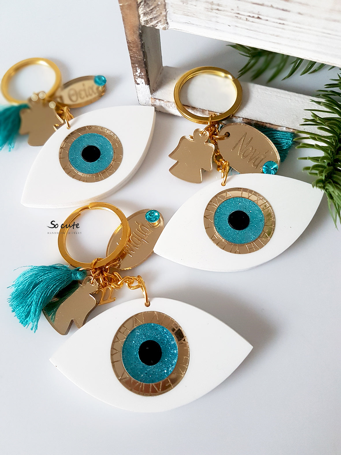 Προσωποποιημένο μπρελόκ με μάτι και κρεμαστά - So Cute by Dimi