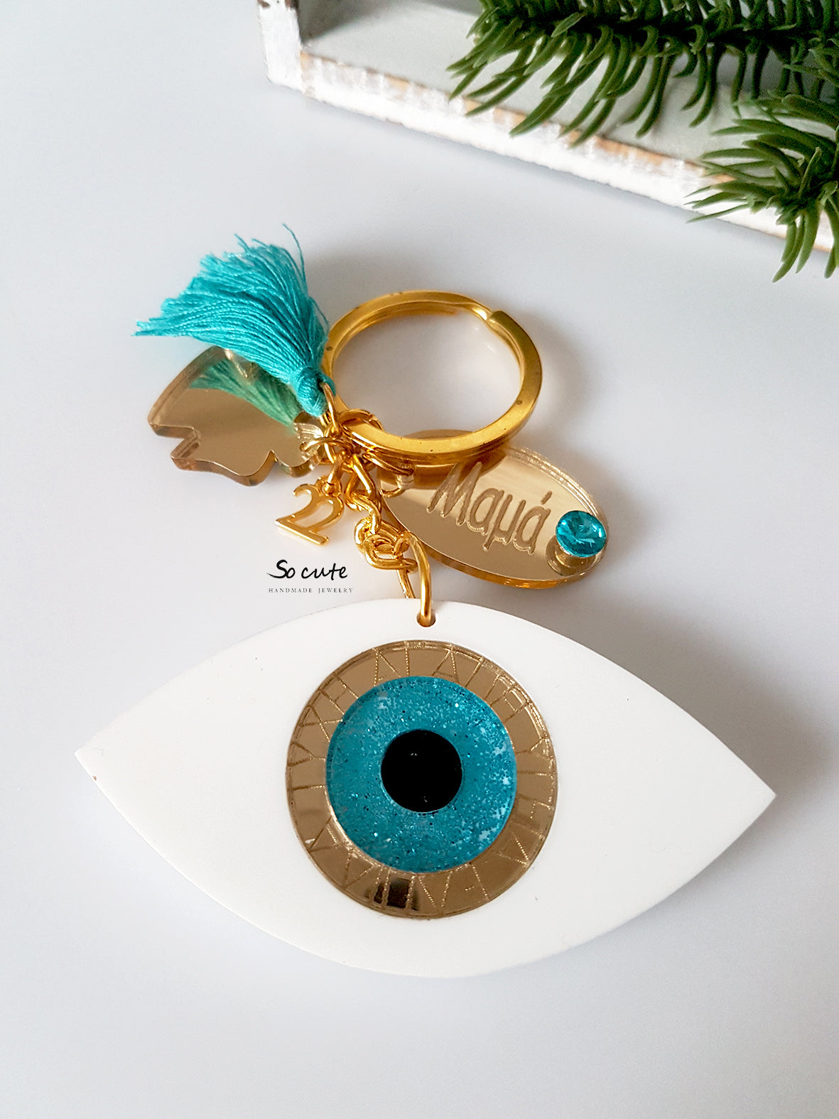 Προσωποποιημένο μπρελόκ με μάτι και κρεμαστά - So Cute by Dimi