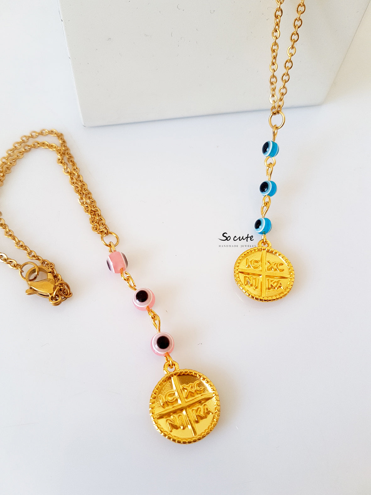 Γούρι αυτοκινήτου με ματάκια και κωνσταντινάτο - So Cute by Dimi