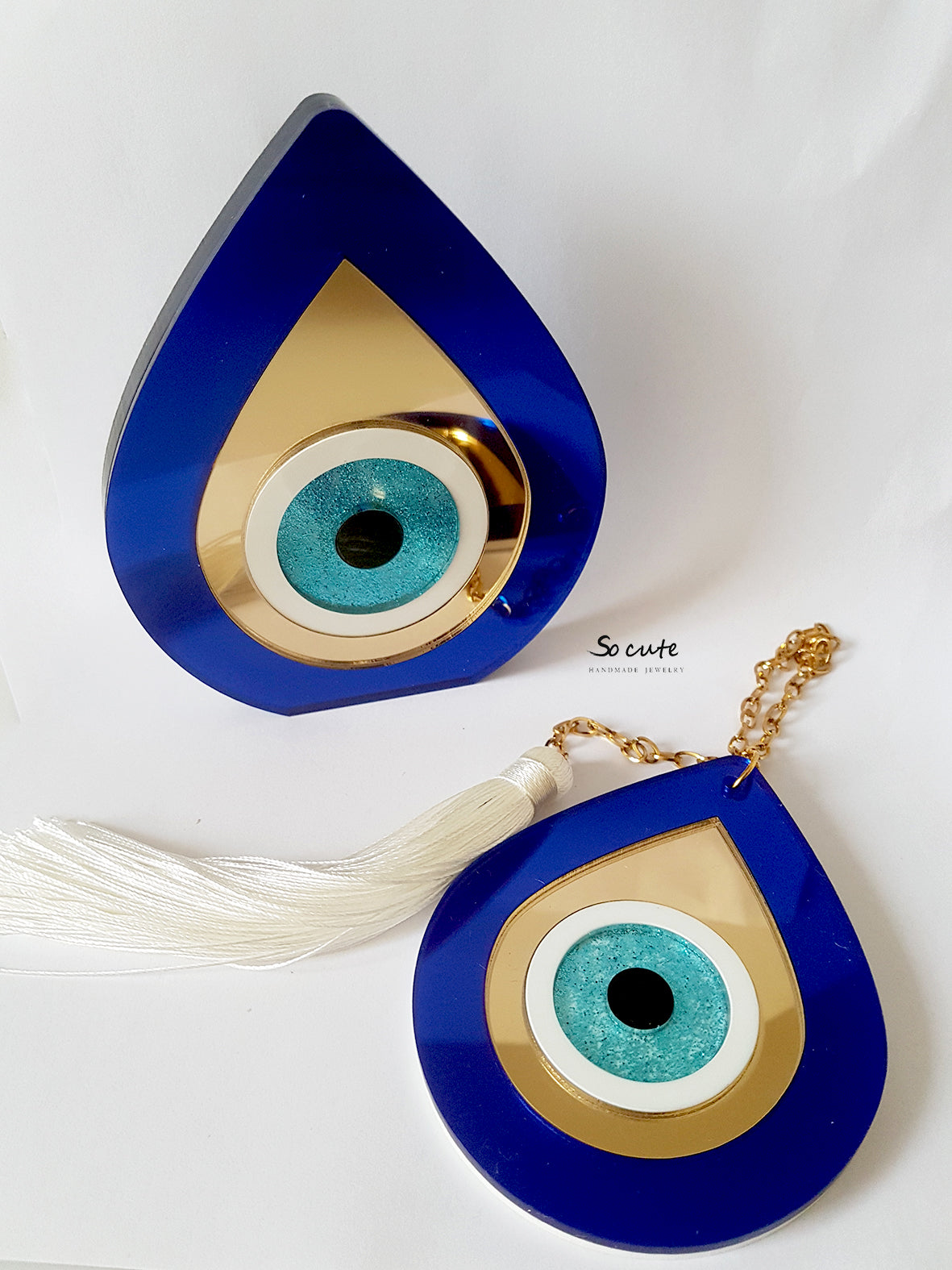 Κρεμαστό και επιτραπέζιο γούρι μάτι σταγόνα κοβάλτιο - So Cute by Dimi