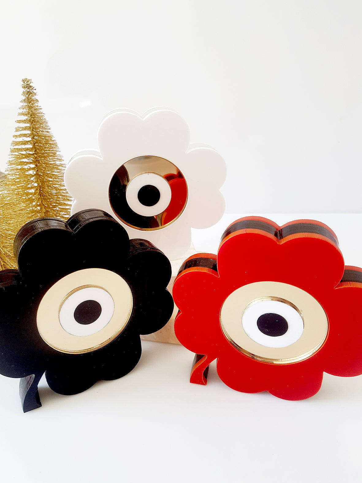 Γούρι χονδρικής plexiglass τετράφυλλο τριφύλλι με μάτι – So Cute by Dimi