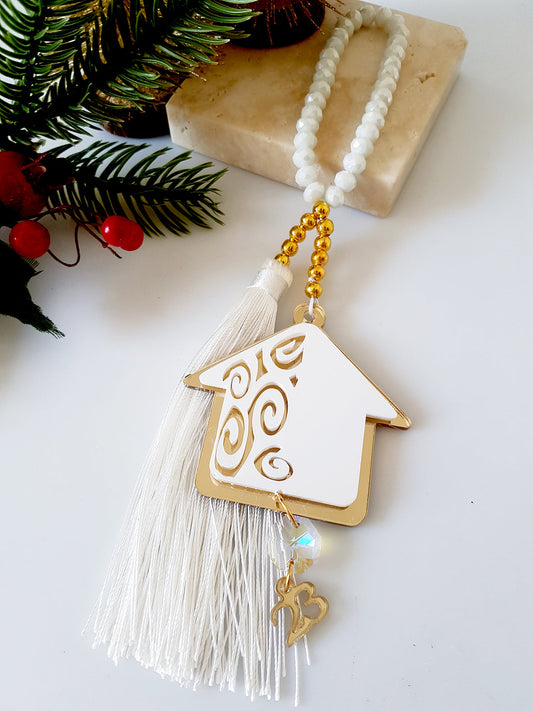 Κρεμαστό γούρι Σπιτάκι με φούντα - So Cute by Dimi