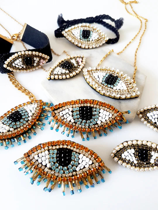 Shiny Eye short steel necklace