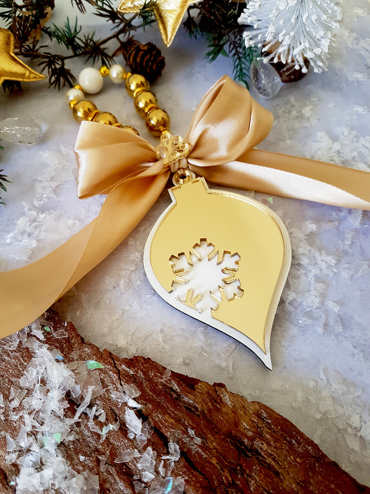 Γούρι μπάλα χιονονιφάδα