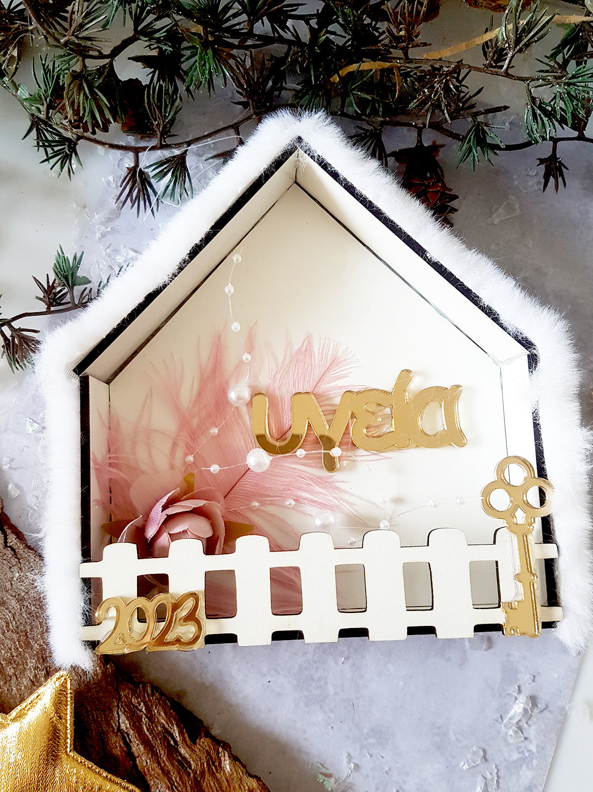 Γούρι σπιτάκι με ευχή