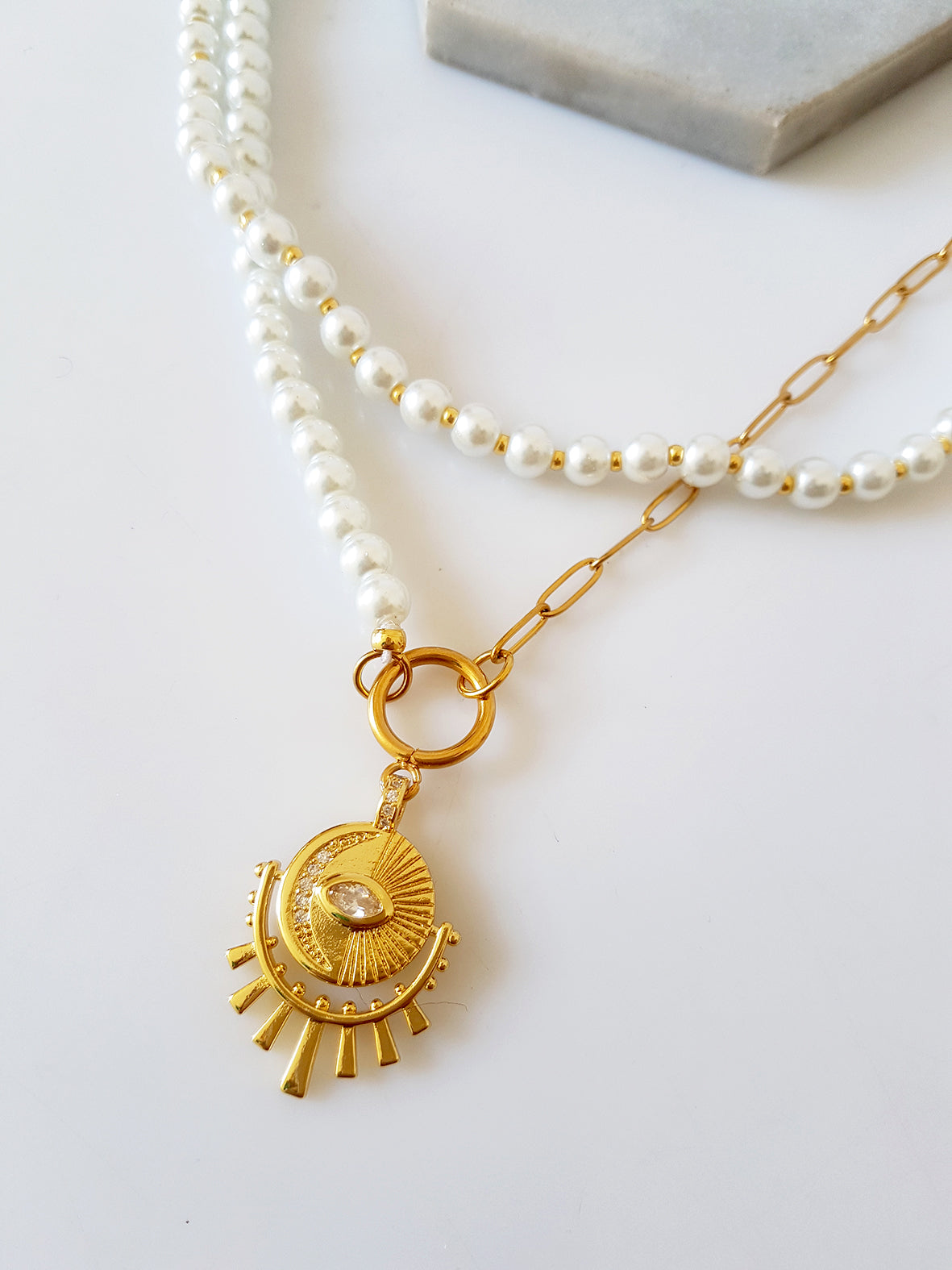 Κολιέ με πέρλες 6mm