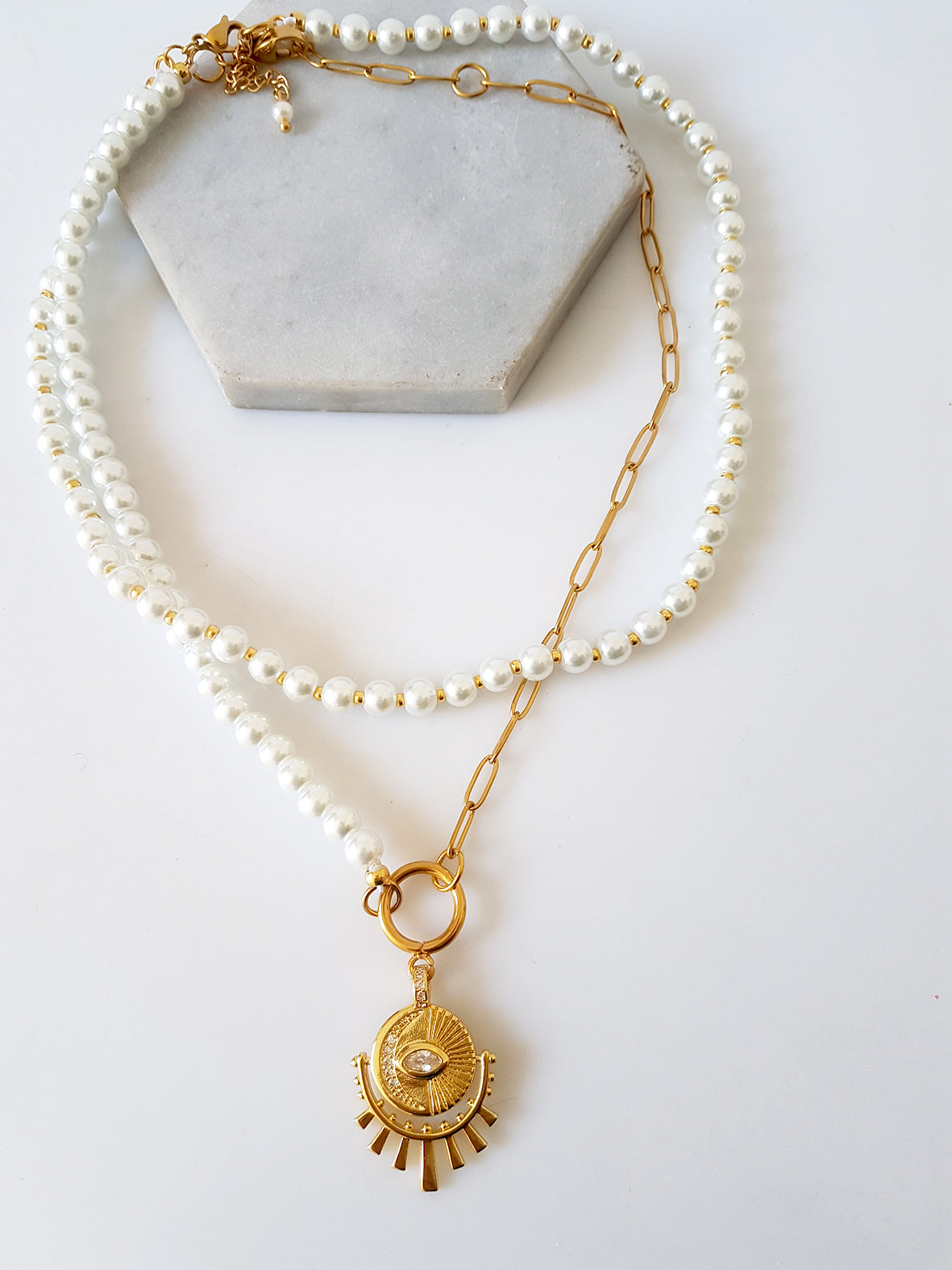 Κολιέ με πέρλες 6mm