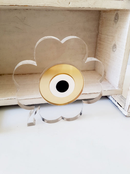 Γούρι plexiglass τετράφυλλο τριφύλλι με μάτι – Χονδρική So Cute by Dimi